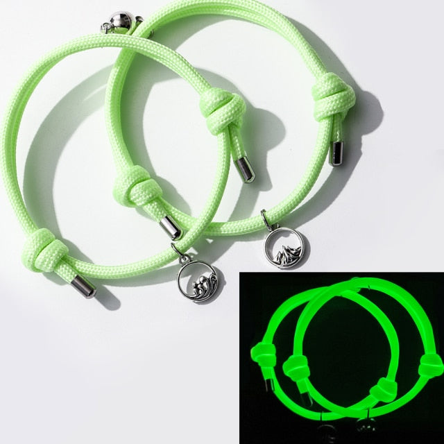 Glow In Dark Magnetic Bracelets For Couples - BigBeryl