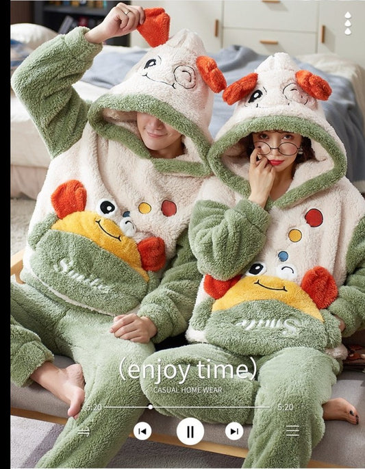 Cute Crab Hoodie Pajama Sets - BigBeryl