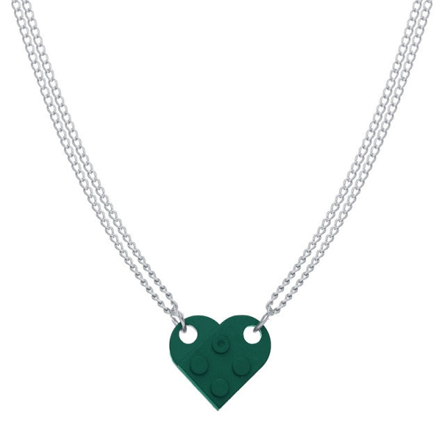 Lego Brick Heart Necklace - BigBeryl