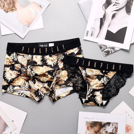 Satin Silk Matching Underwear Set For Couples - BigBeryl