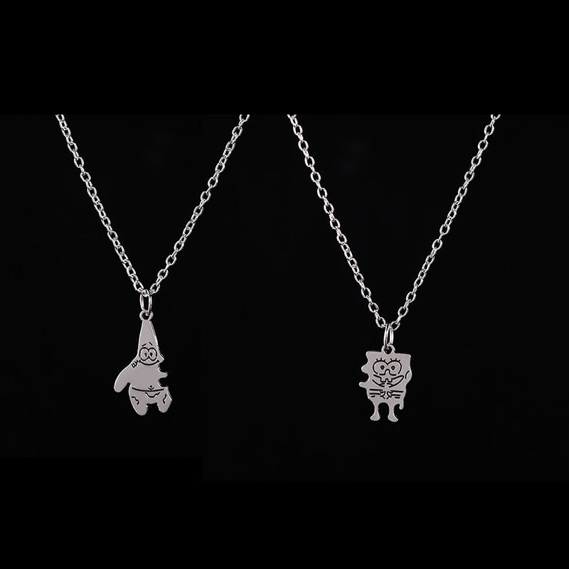 Cartoon Best Friend Necklaces For 2 - BigBeryl