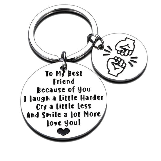 Best Friend Keychain Stainless Steel - BigBeryl
