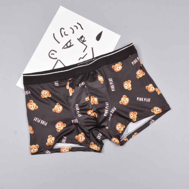 Cute Matching Ice Silk Couple Underwear in 3 Colors - BigBeryl