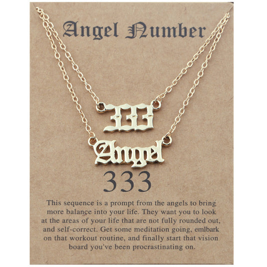 Gold Angel Number Necklace Set With Meanings - BigBeryl
