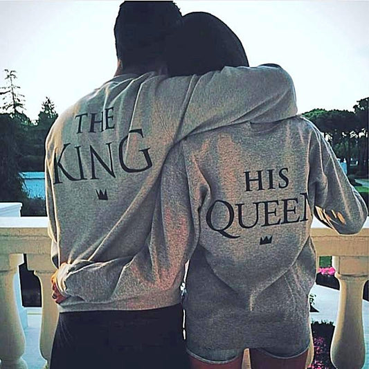 The King His Queen Matching Sweatshirts for Couples - BigBeryl