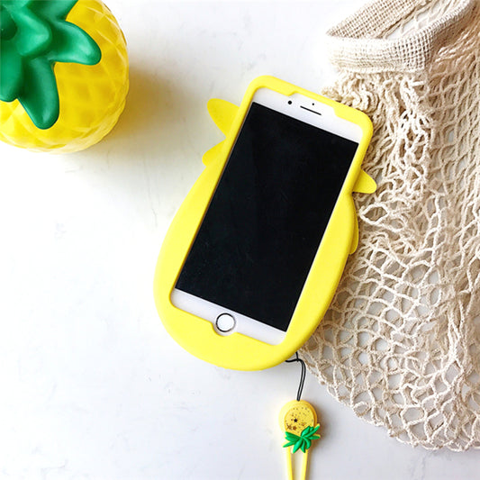 Pineapple Liquid Glitter iPhone Case With Strap | Squishy Case - BigBeryl