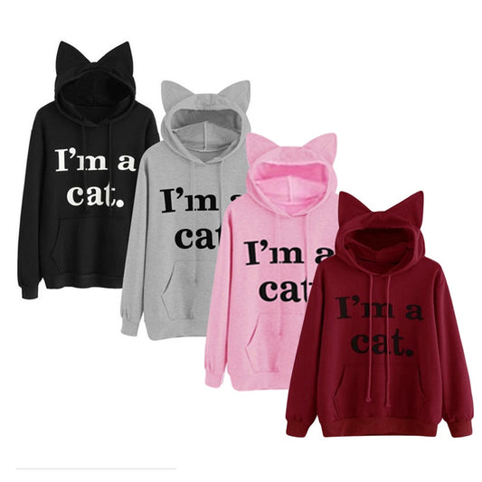 I'm A Cat Hoodie | Cute Cat Ear Hoodie - BigBeryl