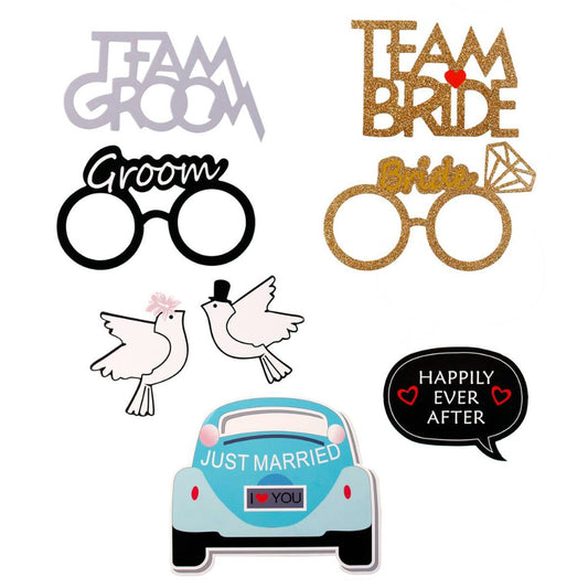 Wedding Photo Booth Props - 54 Pcs - BigBeryl
