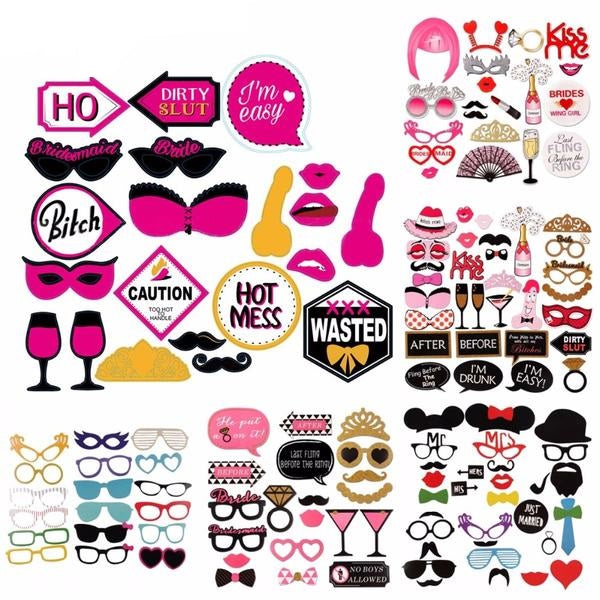 Bachelorette Party Decorations Photo Booth Props - BigBeryl