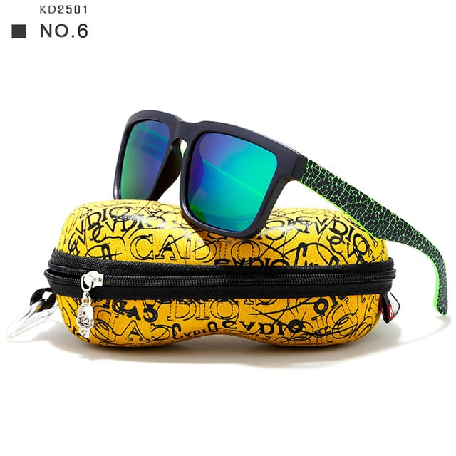 Polarized Sunglasses For Men With Skull Zipper Peanut Case - BigBeryl