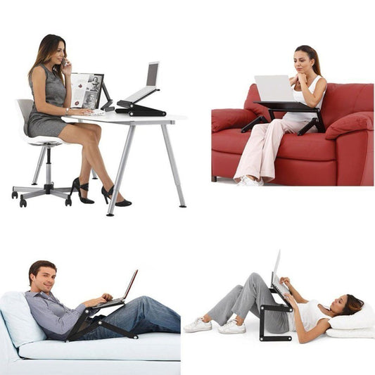 Adjustable Ergonomic Laptop Desk Stand With Mouse Pad - BigBeryl