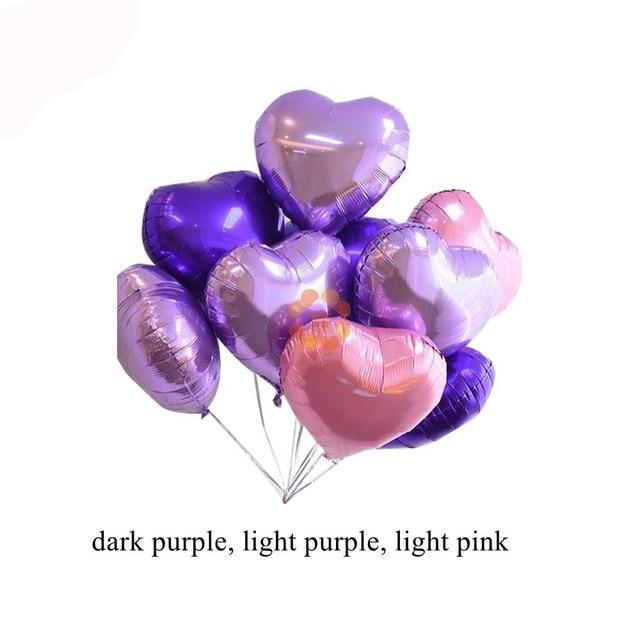 Heart Shaped Helium Balloons Set | Bridal Shower Balloons 10 Pcs/ Set - BigBeryl