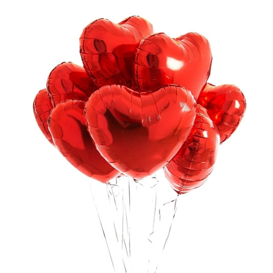 Heart Shaped Helium Balloons Set | Bridal Shower Balloons 10 Pcs/ Set - BigBeryl