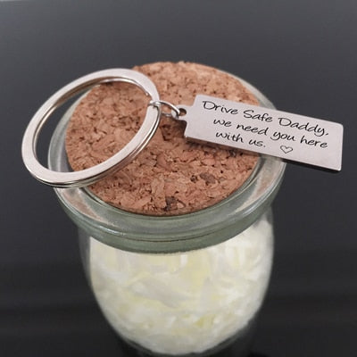 DRIVE SAFE Engraved Key Chain for Daddy - BigBeryl