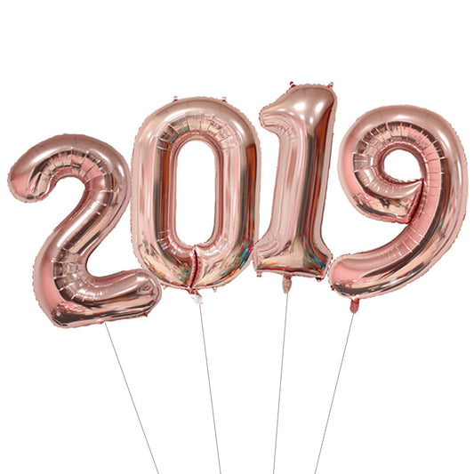 Number Foil Balloons 32 inches Gold Silver and Rose Gold - BigBeryl