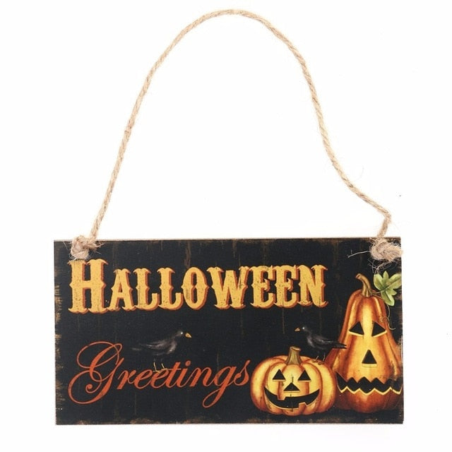 Happy Halloween Signs Wooden Plaque - BigBeryl