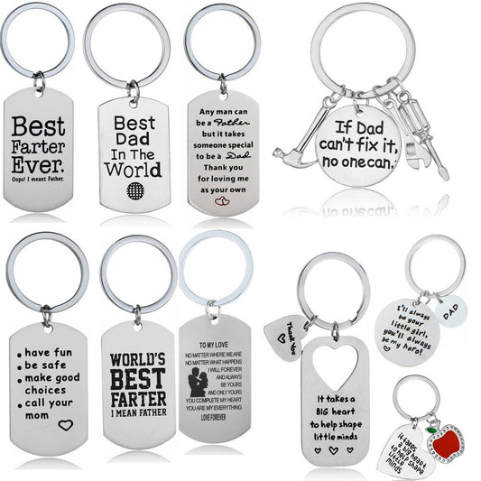 Stainless Steel Family Present Keychains - BigBeryl