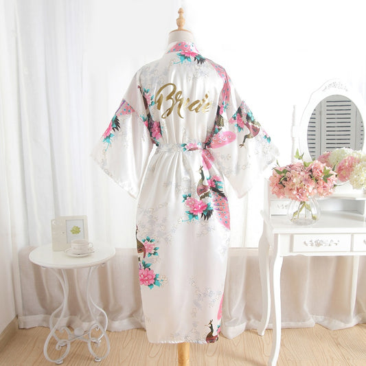 Bride And Bridesmaid Bridal Party Floral Kimono Robes - BigBeryl