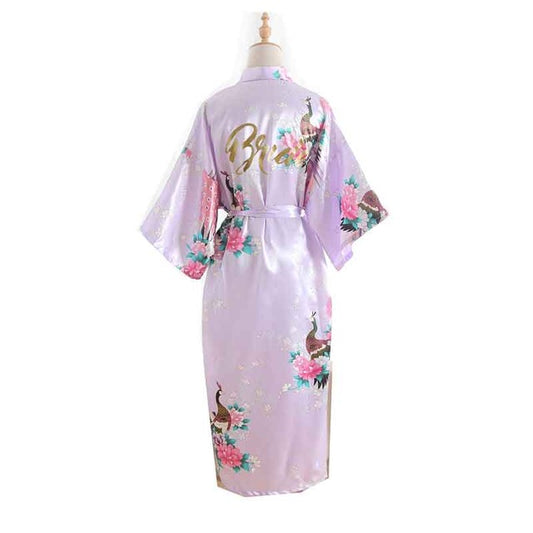 Bride And Bridesmaid Bridal Party Floral Kimono Robes - BigBeryl