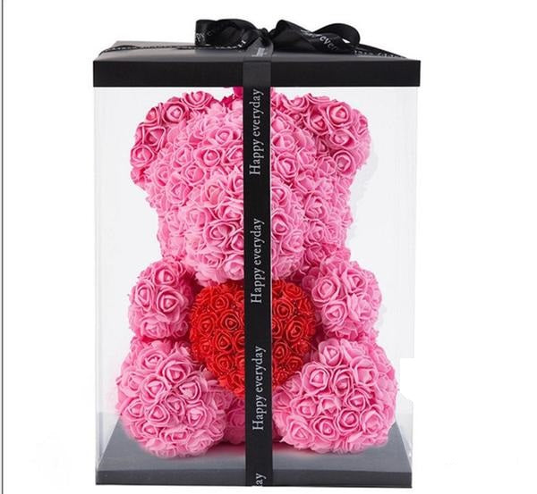 Forever Rose Teddy Bear With Heart - BigBeryl