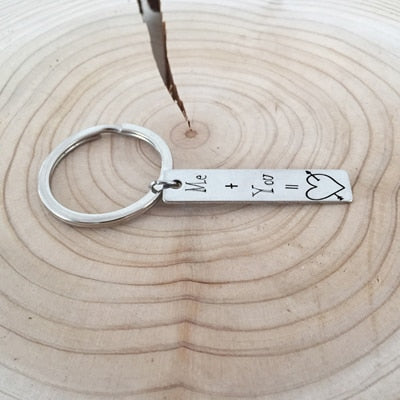 ME + YOU Engraved Key Chain for Couples - BigBeryl