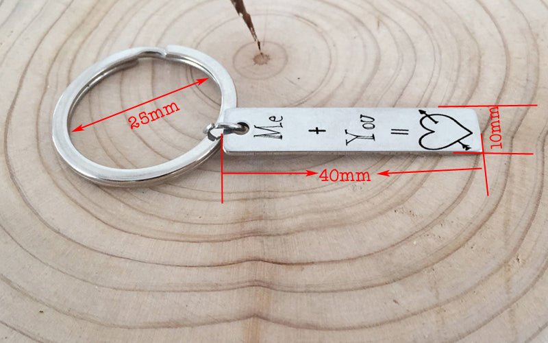 ME + YOU Engraved Key Chain for Couples - BigBeryl