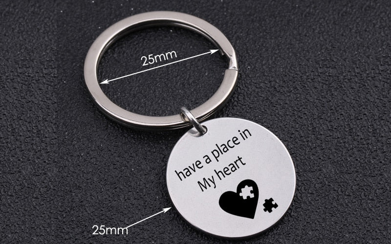 HAVE A PLACE IN MY HEART Engraved Key Chain for Couples - BigBeryl