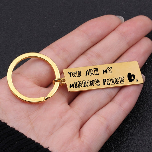 YOU'RE MY MISSING PIECE Engraved Key Chain for Couples - BigBeryl