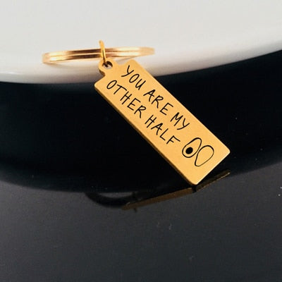 YOU'RE MY OTHER HALF Engraved Key Chain for Couples - BigBeryl