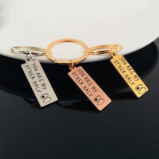 YOU'RE MY OTHER HALF Engraved Key Chain for Couples - BigBeryl