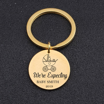 Engraved Keychain Gift For Expecting Parents - BigBeryl