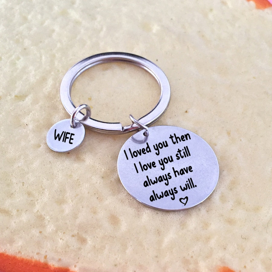 I LOVE YOU ALWAYS Engraved Key Chain for Couples - BigBeryl