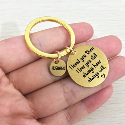 I LOVE YOU ALWAYS Engraved Key Chain for Couples - BigBeryl