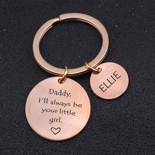 Custom Name Engraved Keychains For Dad From Daughter - BigBeryl