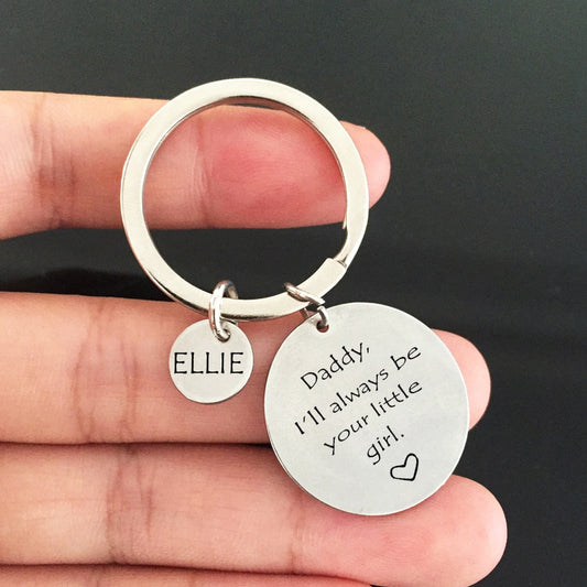 Custom Name Engraved Keychains For Dad From Daughter - BigBeryl