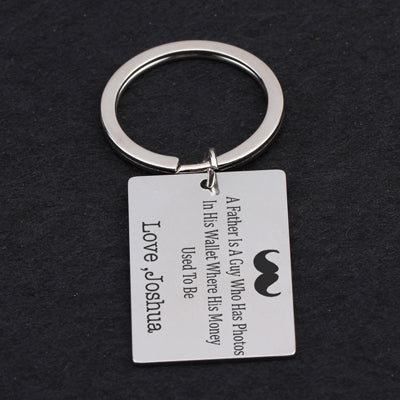 Custom Beard Engraved Father's Day Keychains - BigBeryl