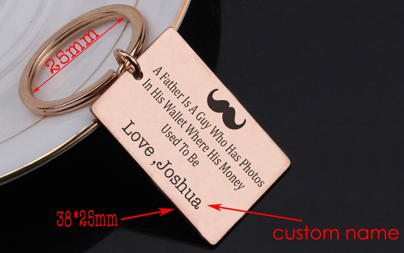 Custom Beard Engraved Father's Day Keychains - BigBeryl