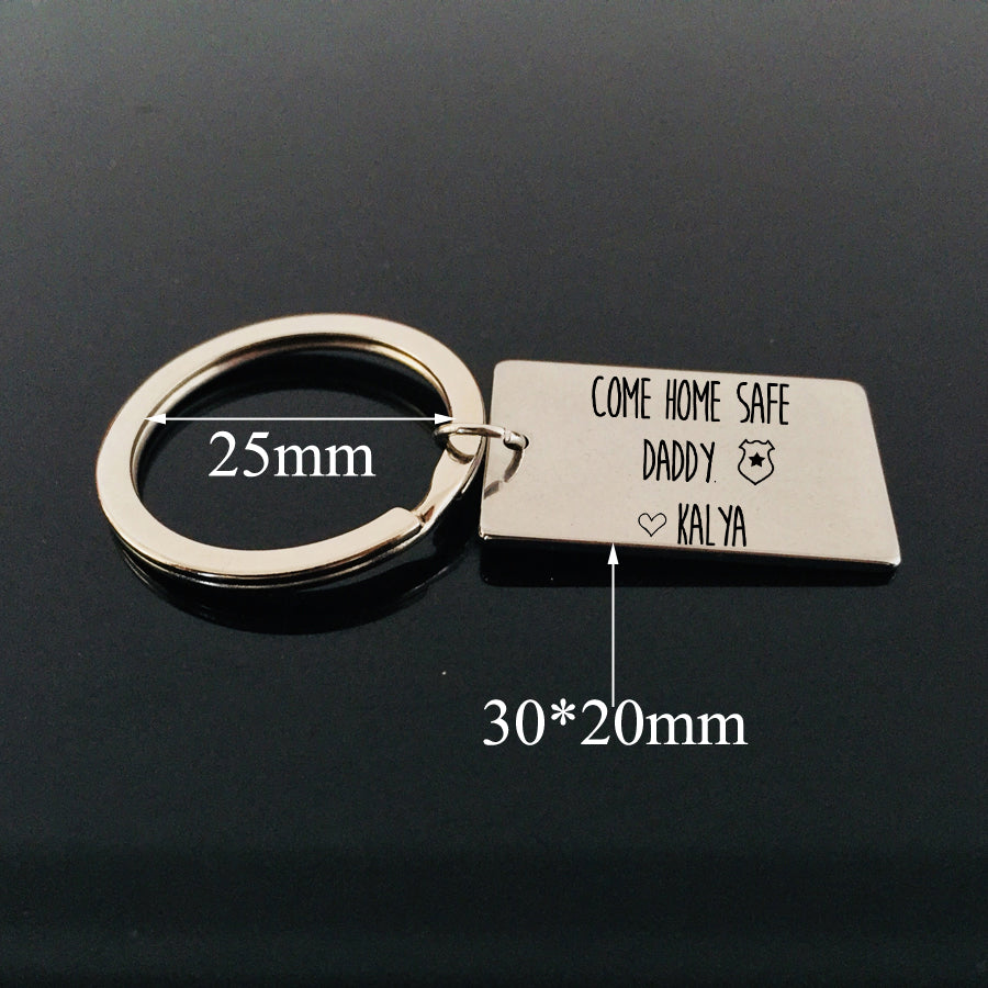 COME HOME SAFE Engraved Key Chain for Dad - BigBeryl