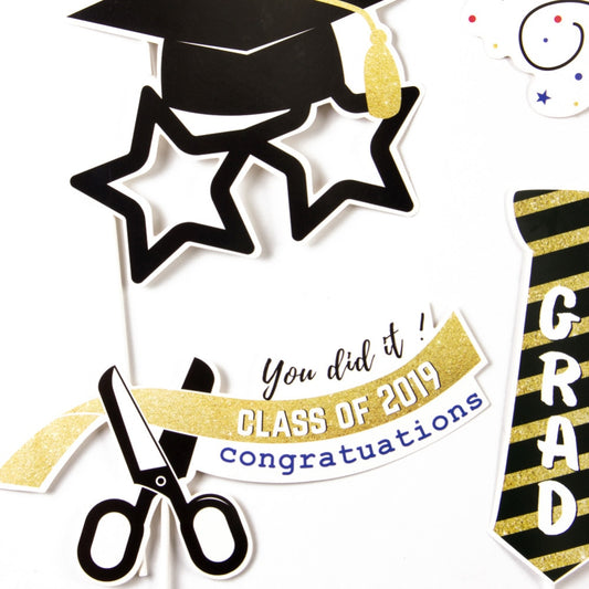 Graduation Photo Booth Props - 14 PCs - BigBeryl