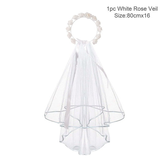Bride To Be Sash Tiara Veil Badge And Garter - BigBeryl