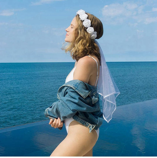 Bride To Be Sash Tiara Veil Badge And Garter - BigBeryl