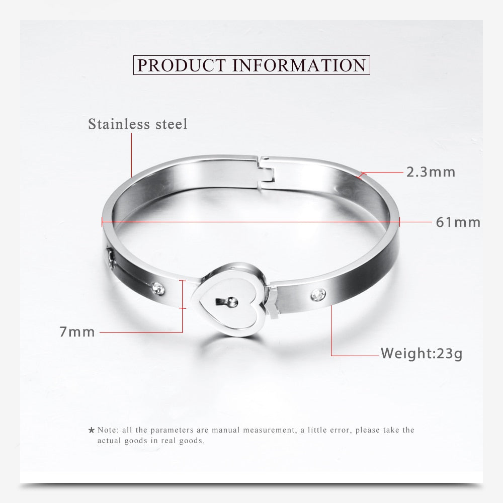 Heart Lock Bracelet & Key Necklace - BigBeryl