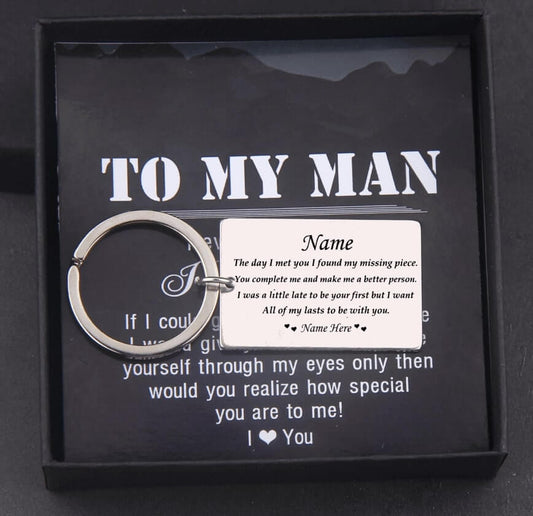 You Complete Me Personalized Engraved Keychain for Him With Gift Box - BigBeryl