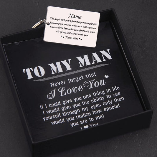 You Complete Me Personalized Engraved Keychain for Him With Gift Box - BigBeryl