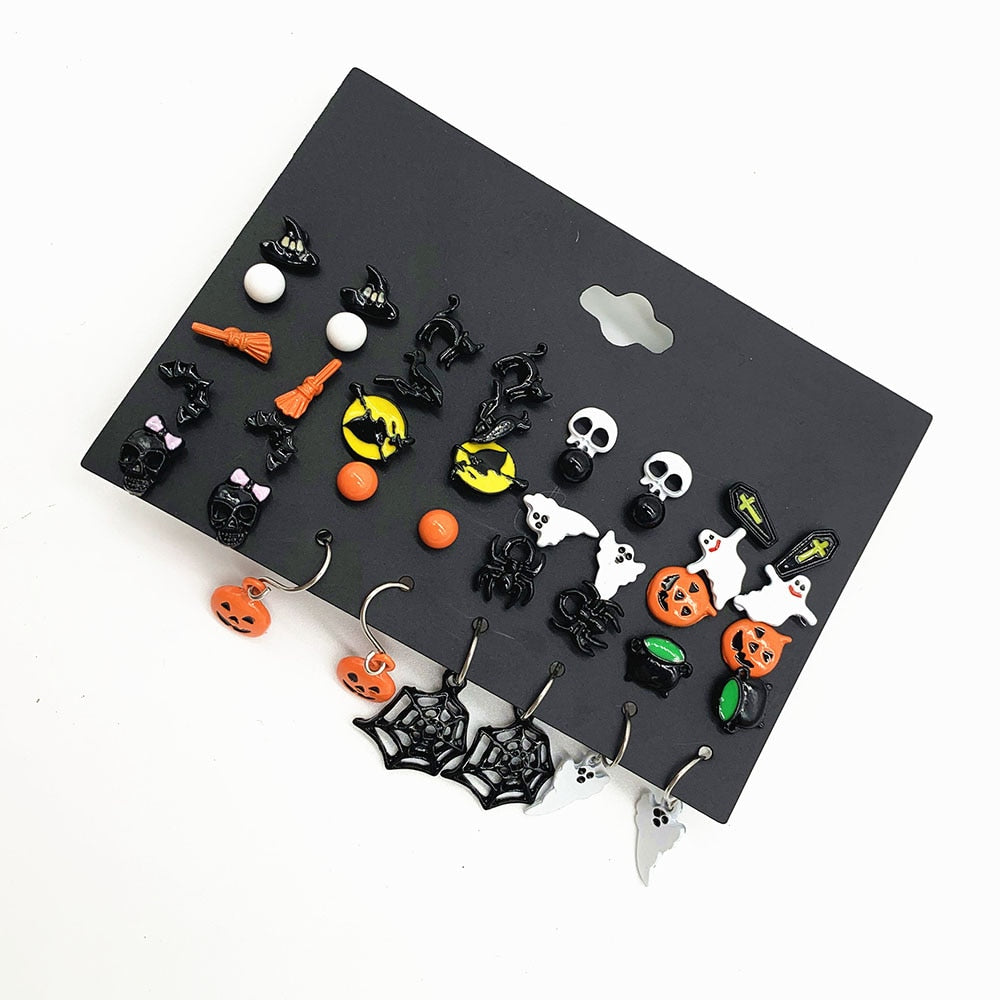 Halloween Charms Wholesale Earrings Set (8 Unique Pairs)