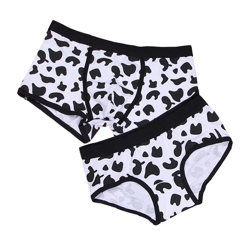 Cute Cotton Matching Couple Underwear & Briefs Set