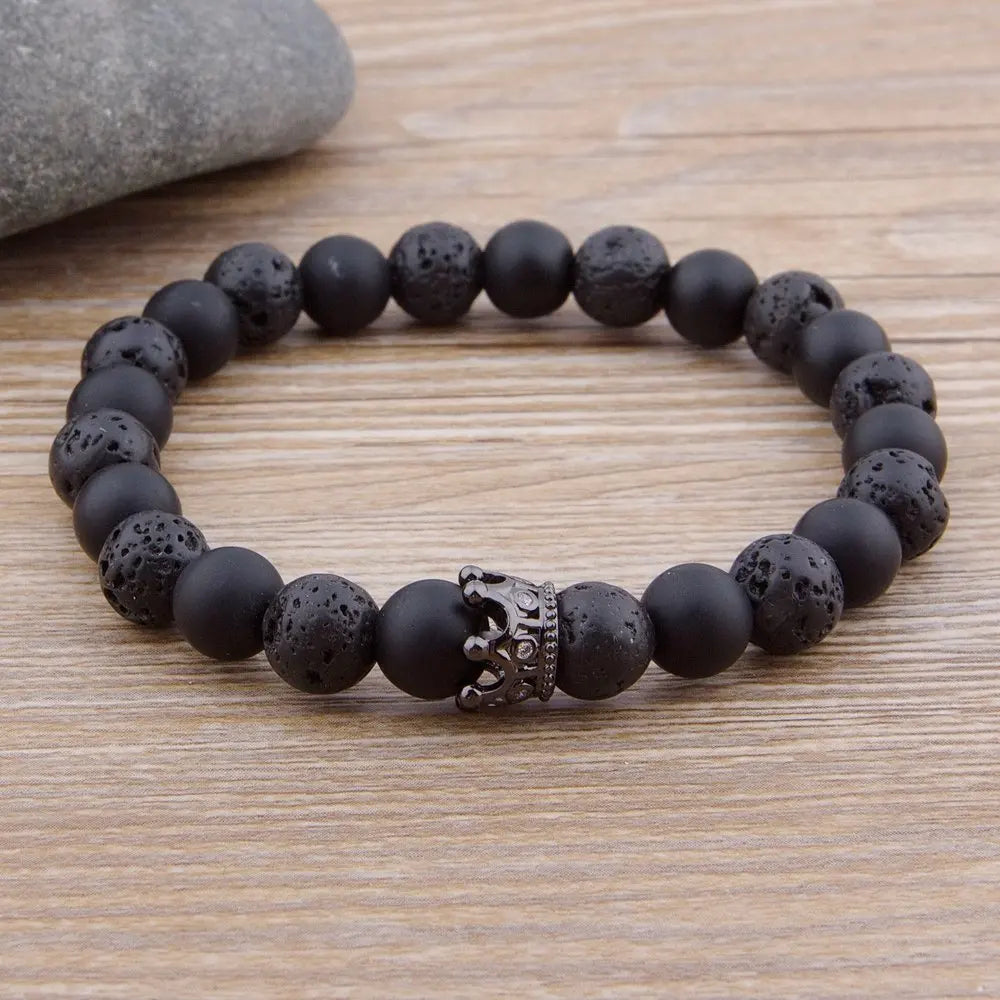 King and Queen Crown Bracelets for Couples [Set of 2]