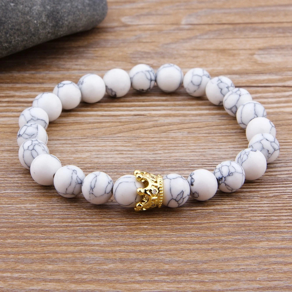King and Queen Crown Bracelets for Couples [Set of 2]