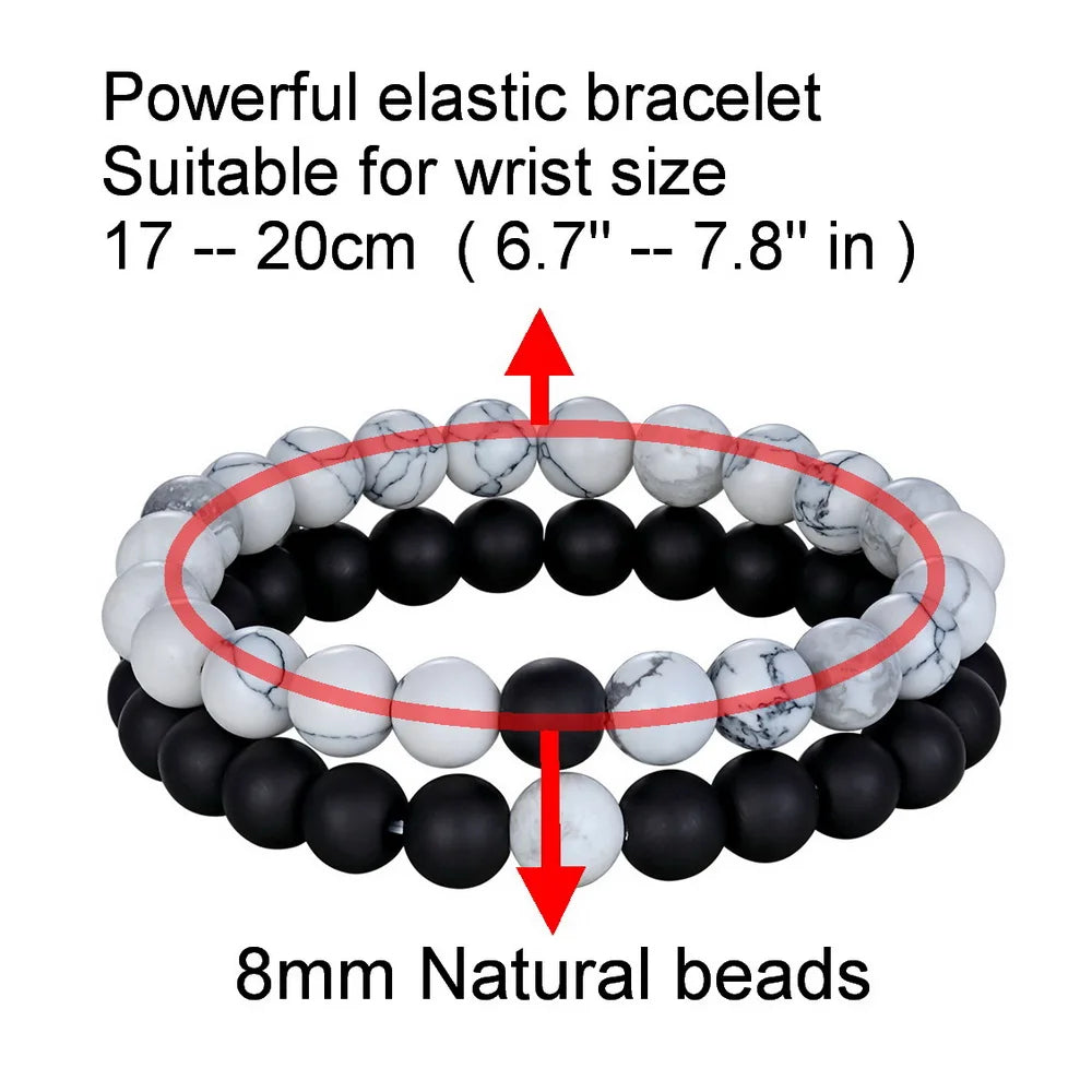 King and Queen Crown Bracelets for Couples [Set of 2]