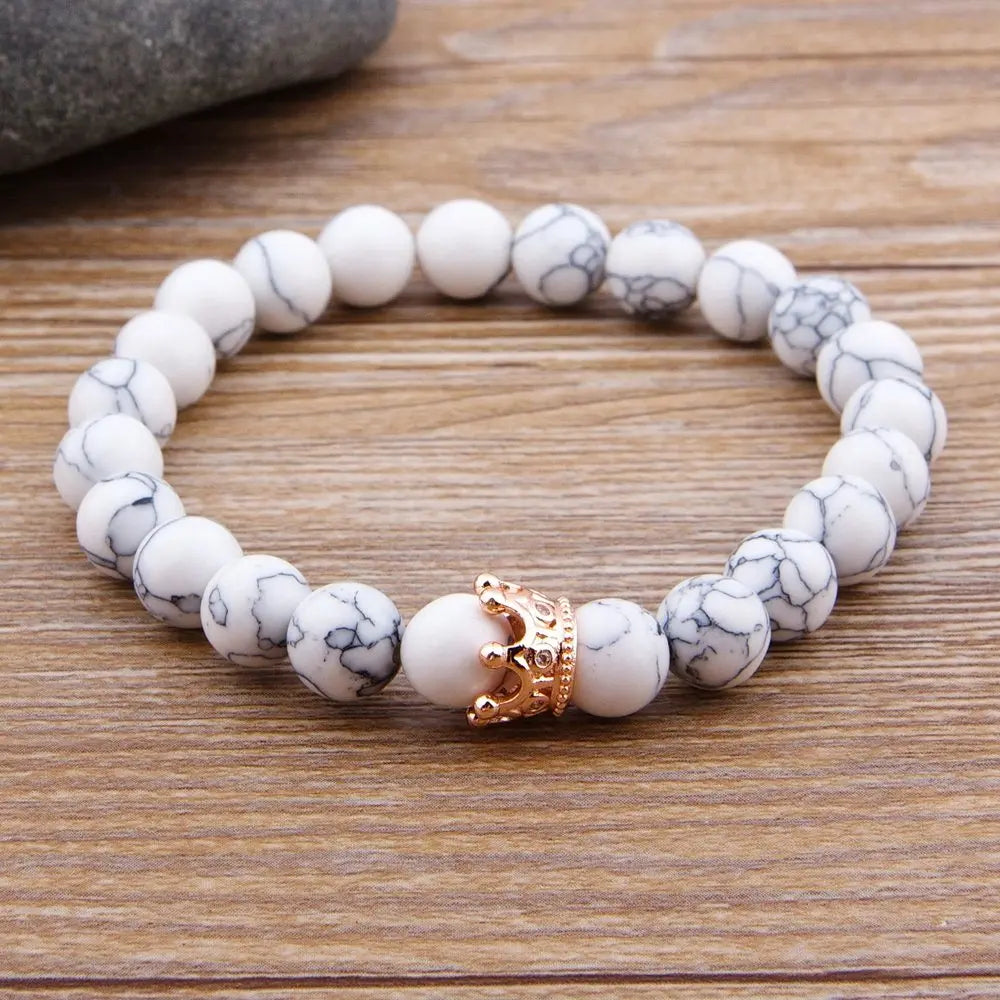 King and Queen Crown Bracelets for Couples [Set of 2]